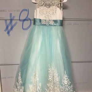 Teal pageant dress.
